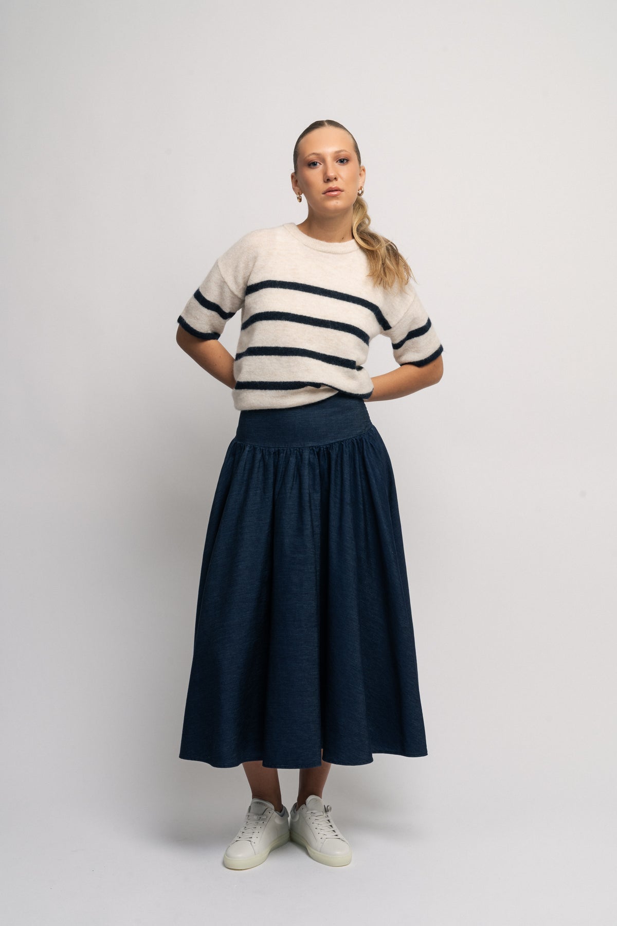Denim Skirt - Dark Blue Denim