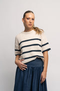 Maline-Liliana 2/4 Knit O-Neck - Birch Dark Sapphire