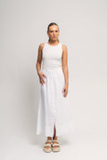 Thea Linen Skirt - White