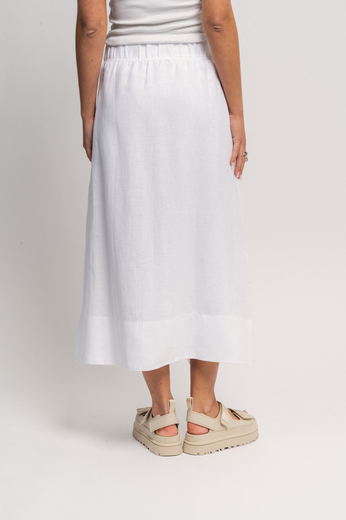 Thea Linen Skirt - White