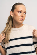 Maline-Liliana 2/4 Knit O-Neck - Birch Dark Sapphire