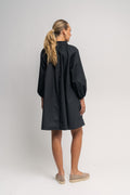 Poplin Bohemian Demi Dress - Black