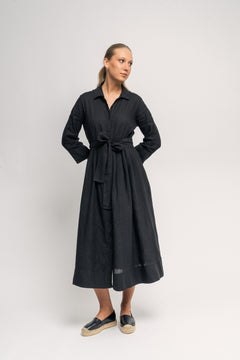 Marja Linen Dress - Black