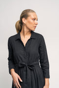 Marja Linen Dress - Black