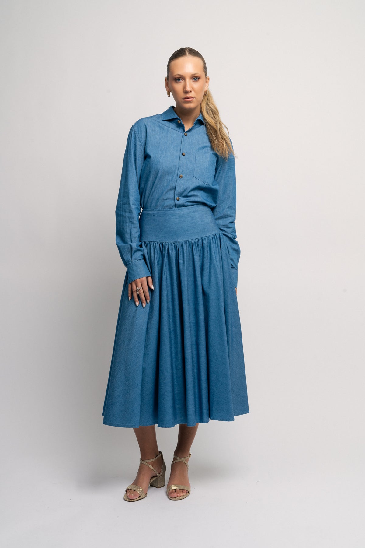 Denim Skirt - Light Blue Denim
