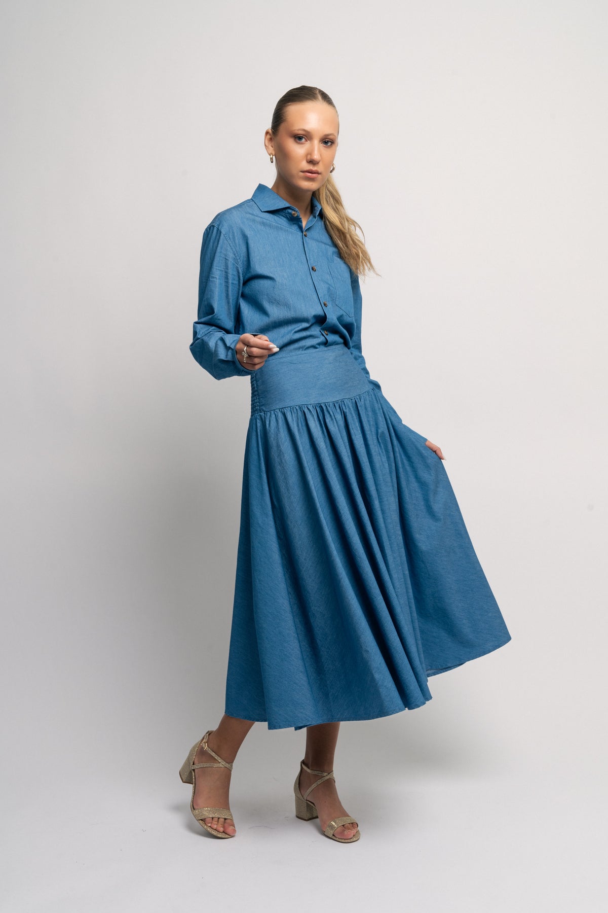 Denim Skirt - Light Blue Denim