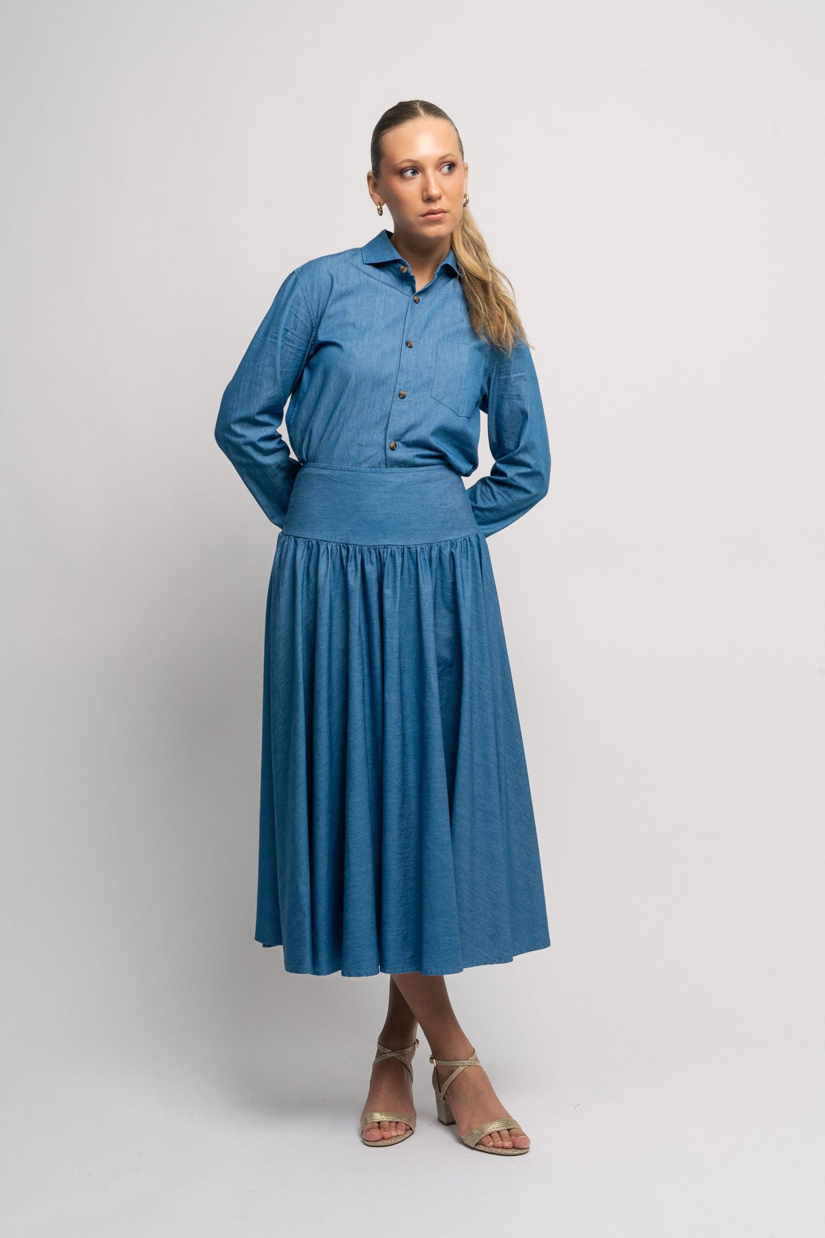 Denim Skirt - Light Blue Denim