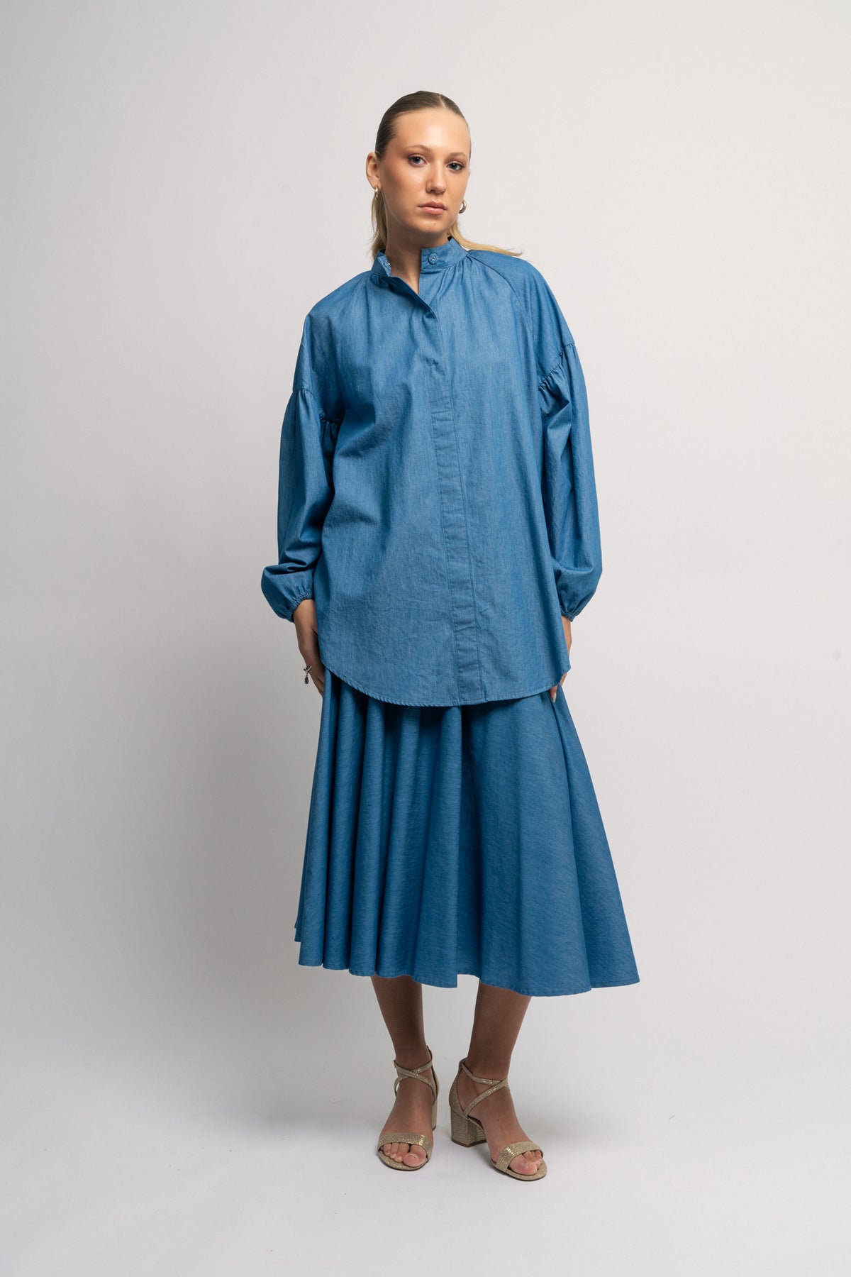 Denim Poem Shirt - Light Blue Denim