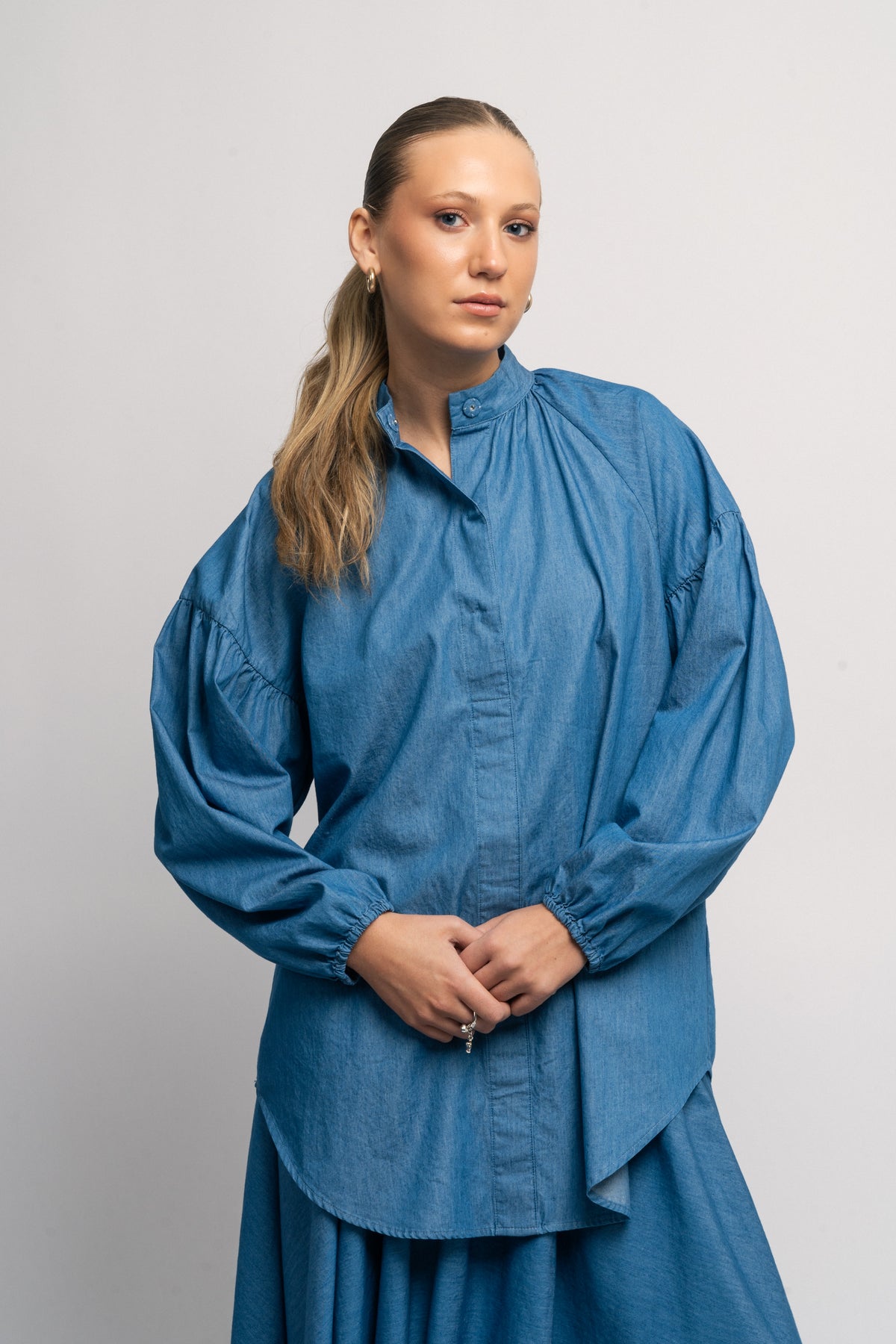Denim Poem Shirt - Light Blue Denim