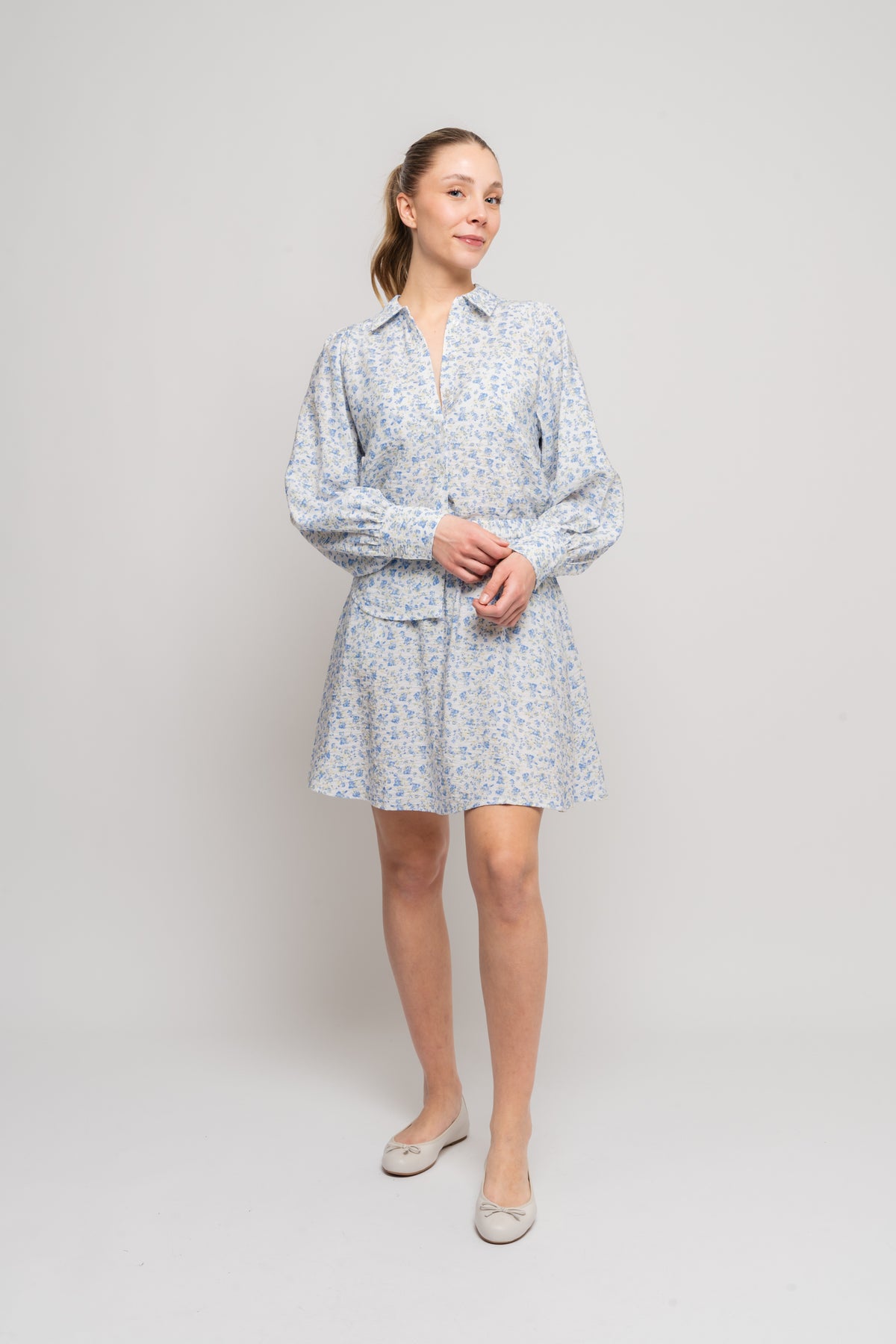 Laurelle Ladonna Shirt Aop - Chamb Blue Flw