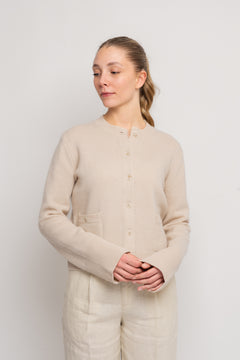 Structured Wool Cardigan - Buttermilk