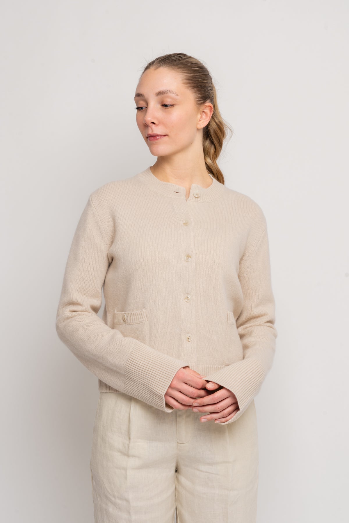 Structured Wool Cardigan - Buttermilk