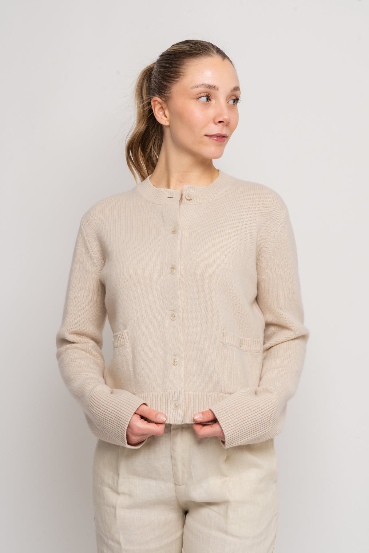 Structured Wool Cardigan - Buttermilk