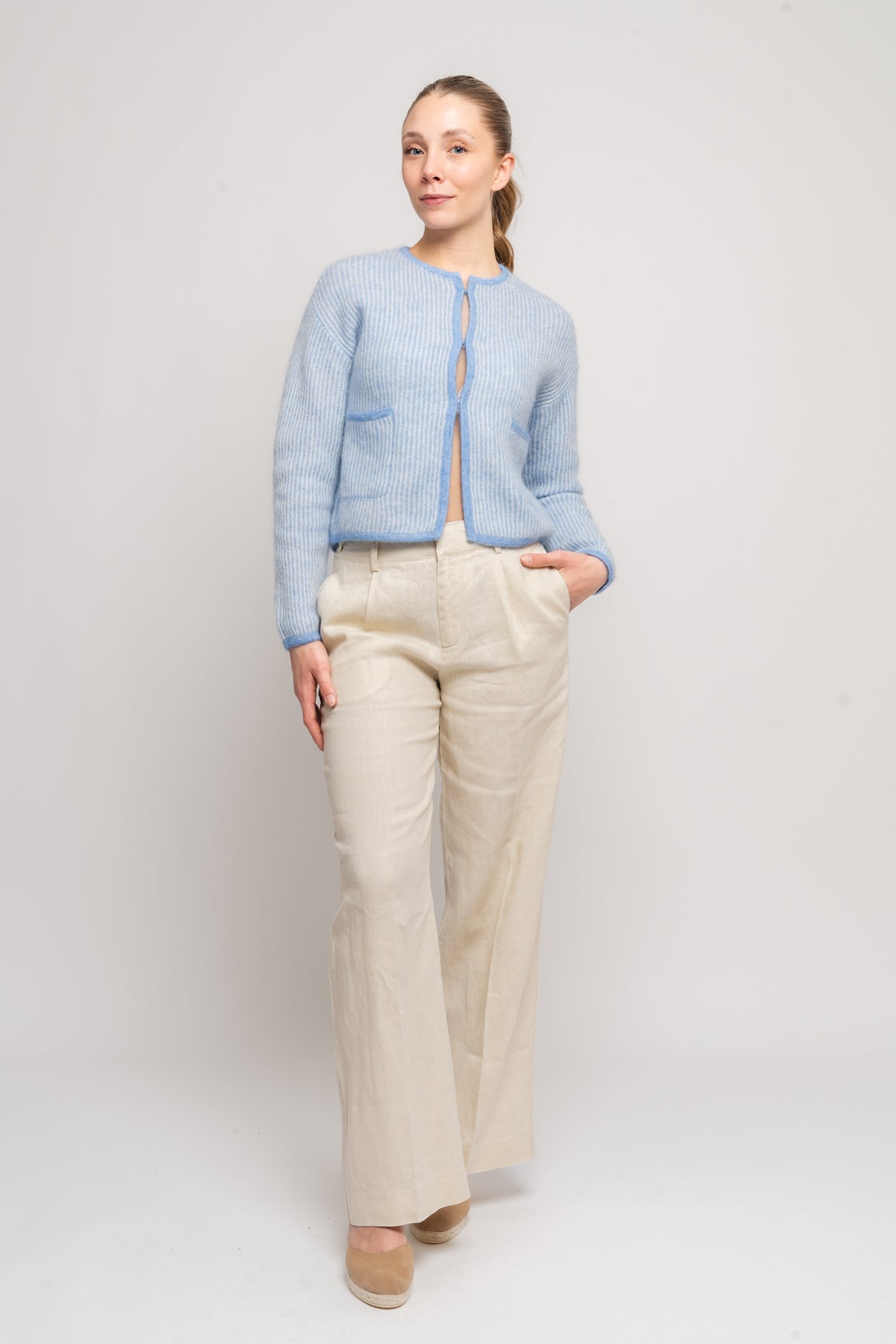 Eliza Nenaya Cardigan Stp - Azurine/V Ice