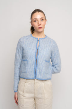 Eliza Nenaya Cardigan Stp - Azurine/V Ice