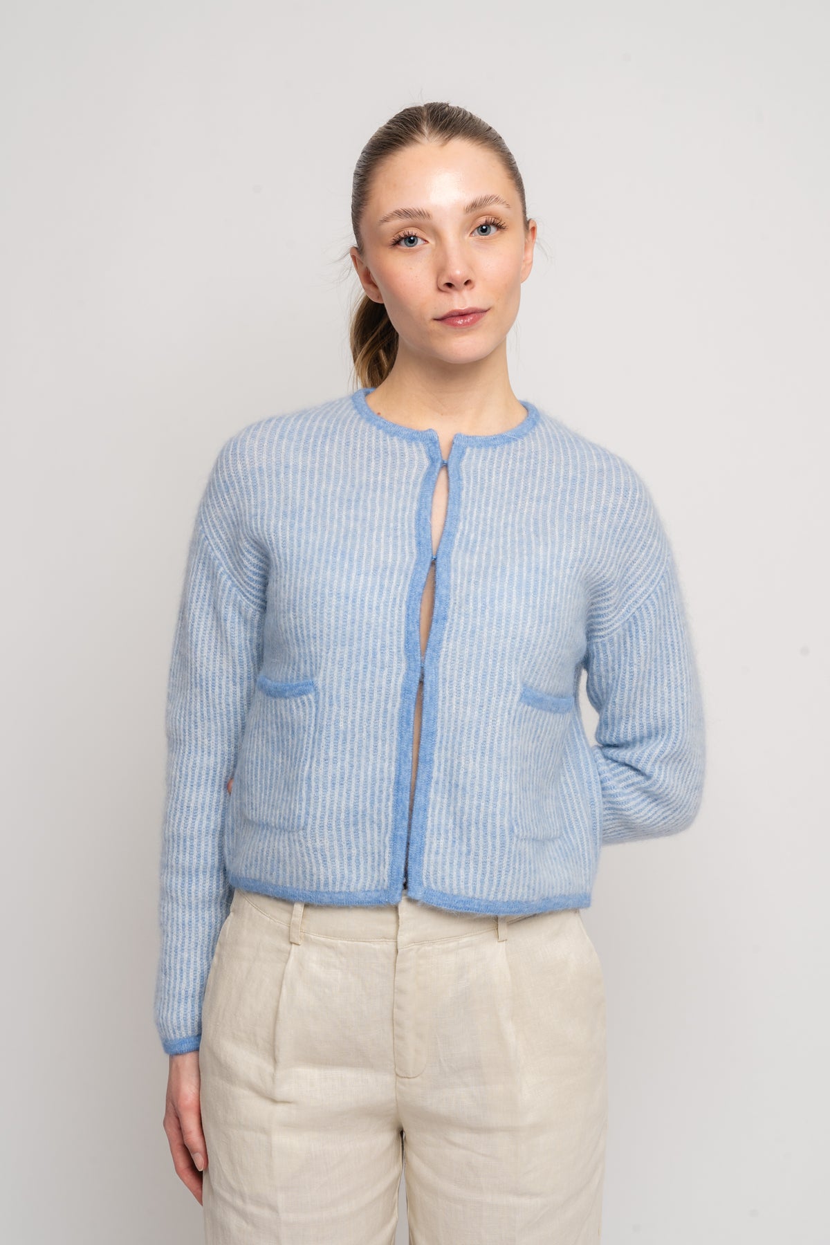 Eliza Nenaya Cardigan Stp - Azurine/V Ice
