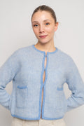 Eliza Nenaya Cardigan Stp - Azurine/V Ice