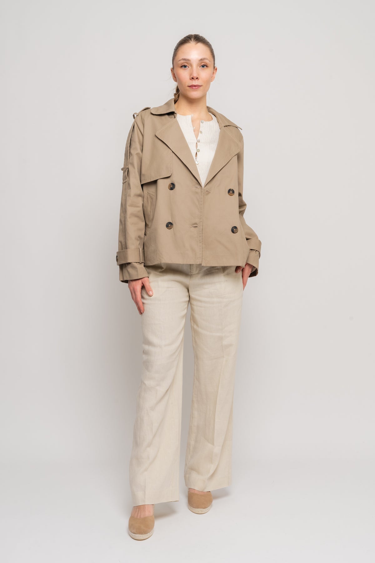 Yasmagda Ls Short Trenchcoat - Savannah Tan