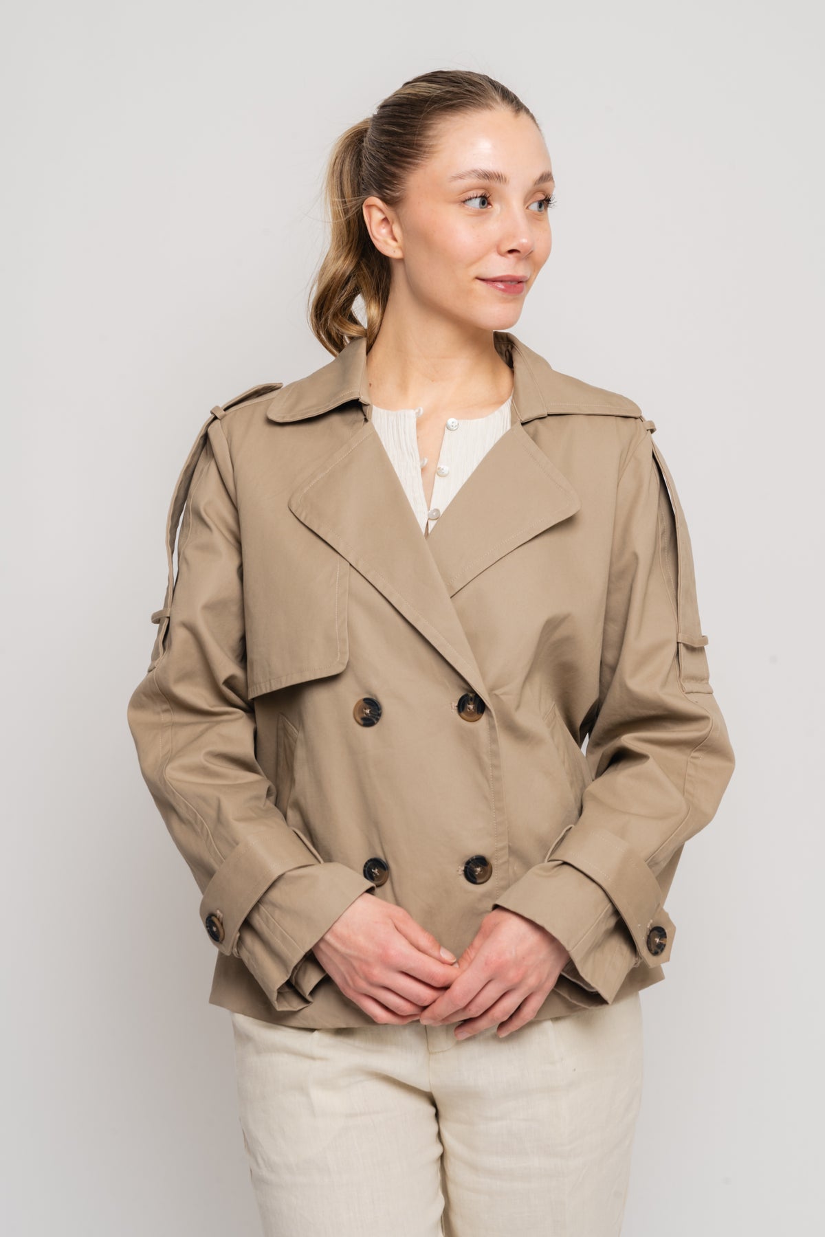 Yasmagda Ls Short Trenchcoat - Savannah Tan