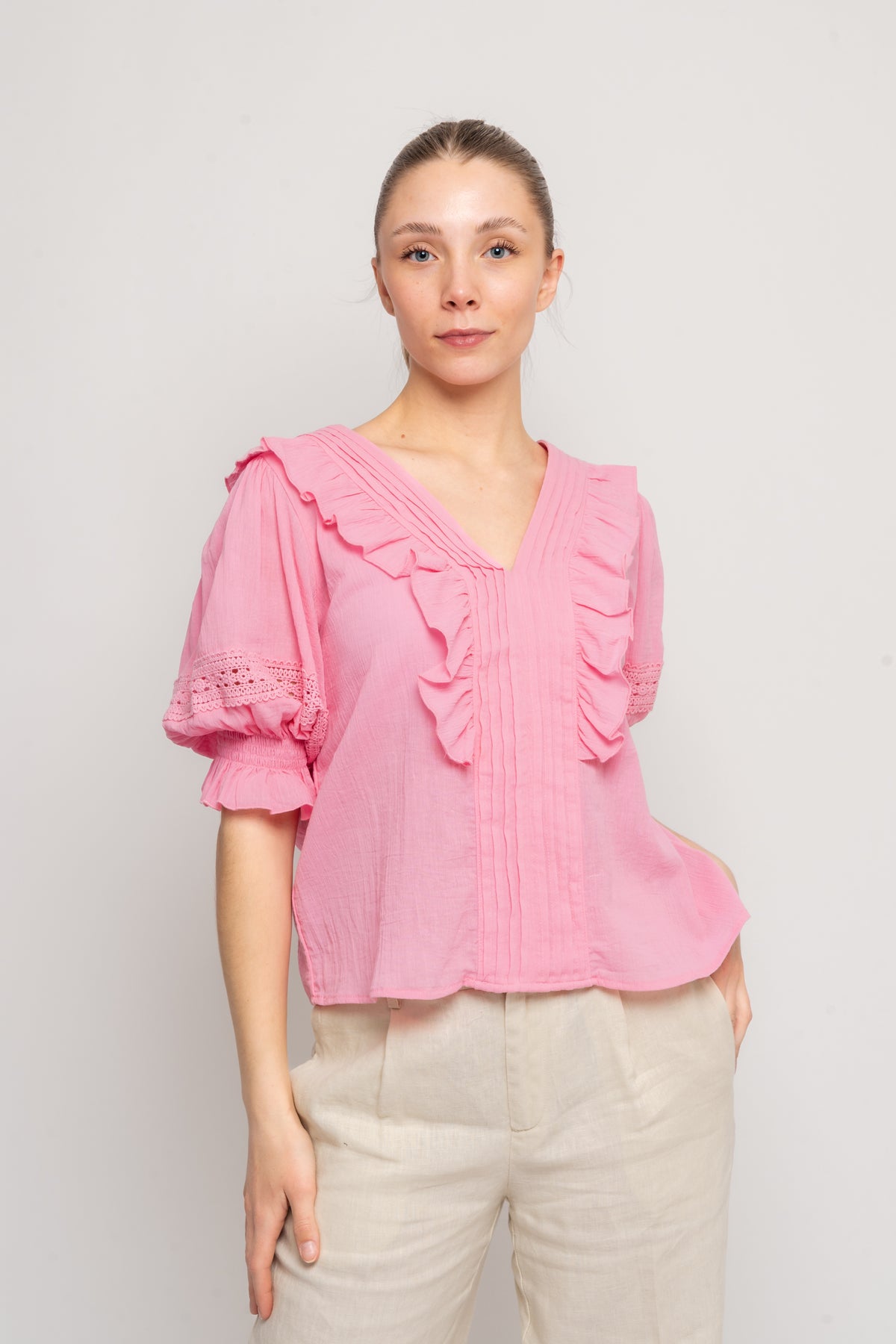 Caressa Top - Sachet Pink