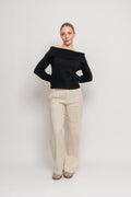 Lulu Off Shoulder Knit - Black