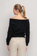 Lulu Off Shoulder Knit - Black