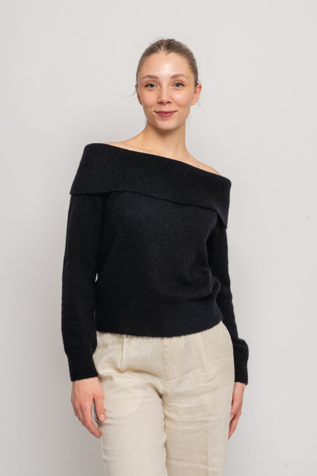 Lulu Off Shoulder Knit - Black