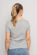 Myessential Ss O-Neck Tee - Ljusgrå Melange
