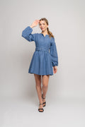 Aino Linen Dress - Jeans Blue