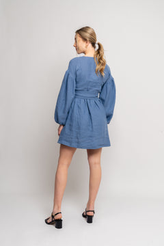 Aino Linen Dress - Jeans Blue