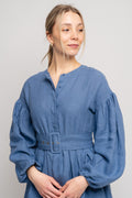 Aino Linen Dress - Jeans Blue