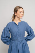 Aino Linen Dress - Jeans Blue