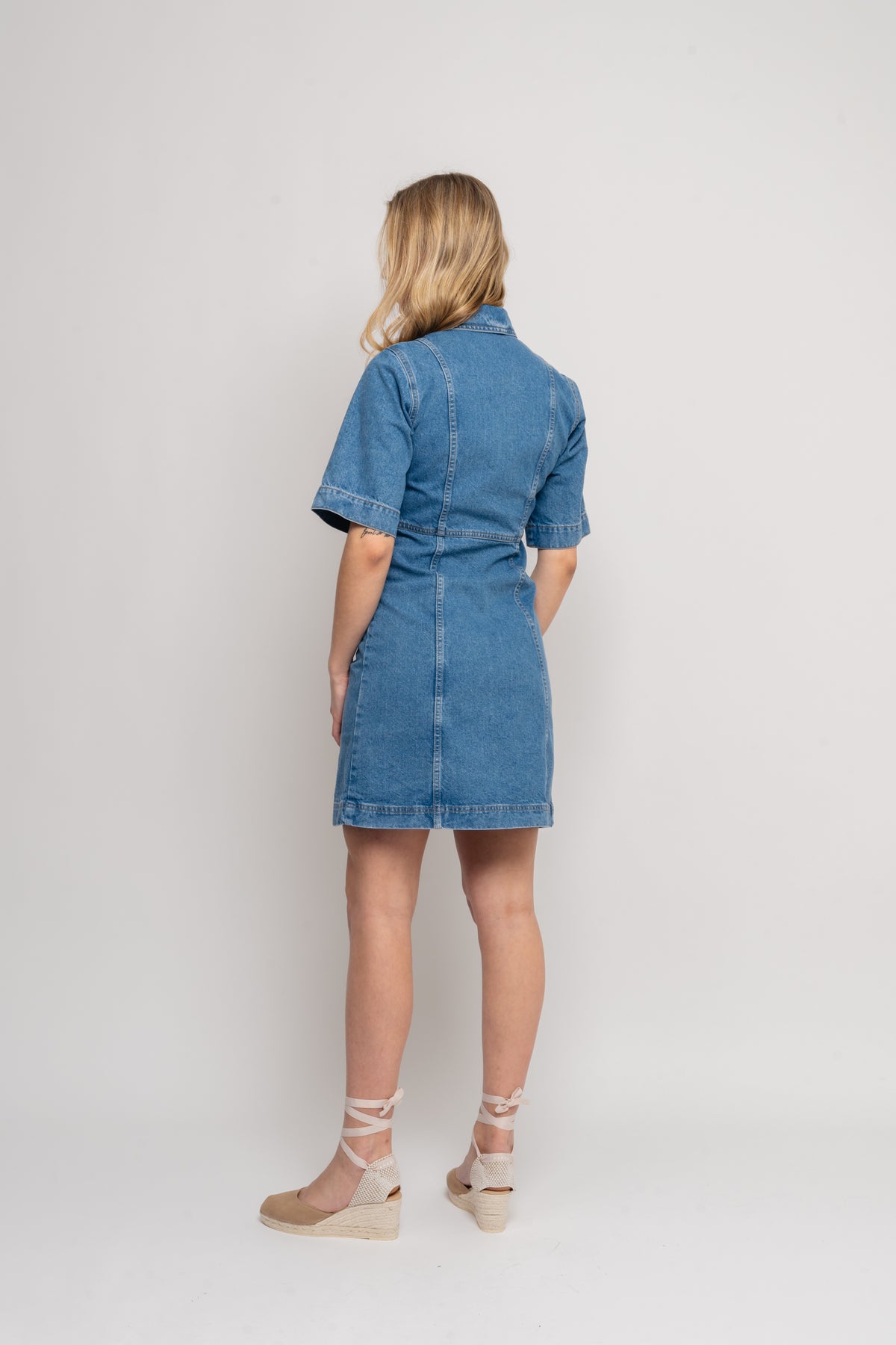 Emmy Ss Midi Denim Dress - Light Blue Denim