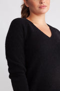 Lulu New Ls Knit V-Neck - Black