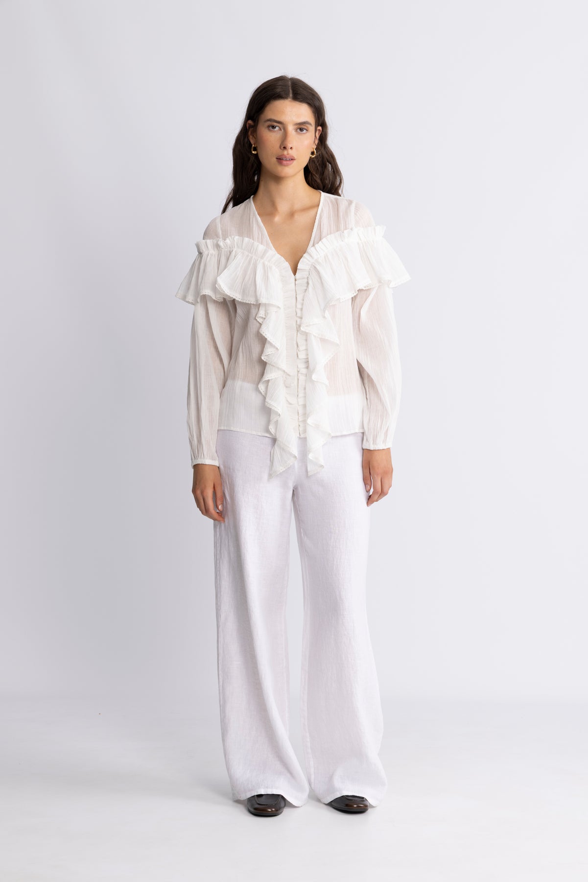 Frill Blus - Offwhite
