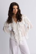 Frill Blus - Offwhite