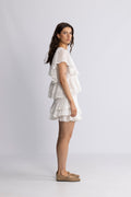 Frill Bow Top - Offwhite