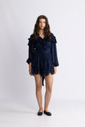 Wow Frill Dress - Mörkblå