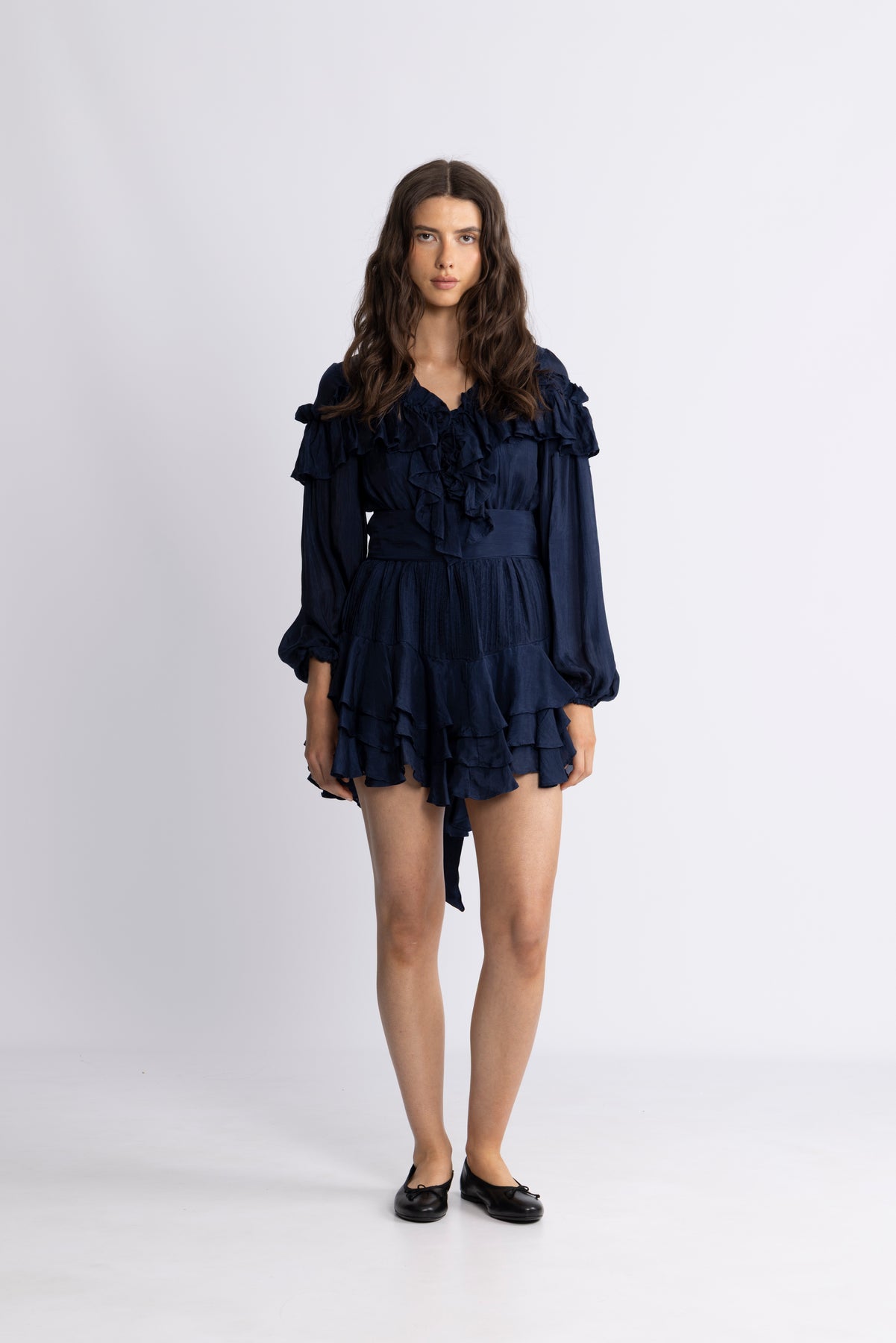 Wow Frill Dress - Mörkblå