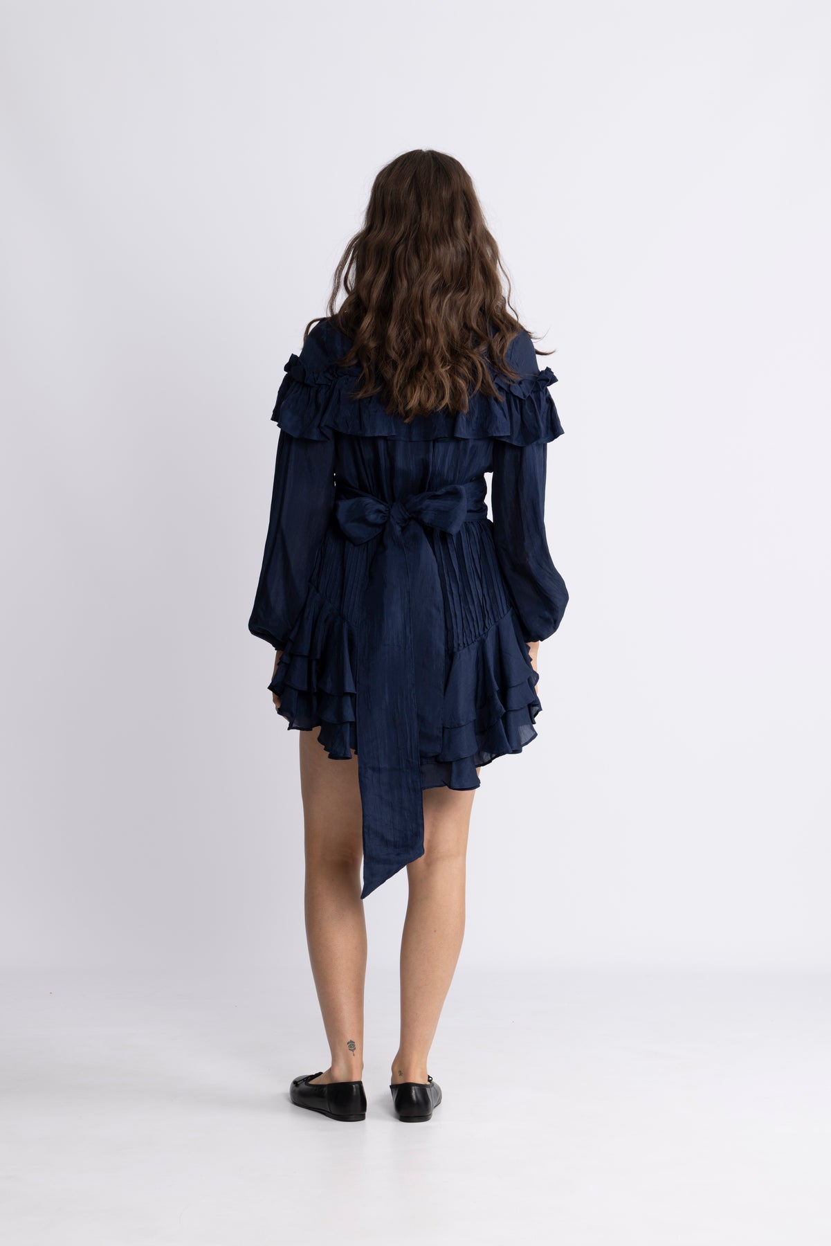 Wow Frill Dress - Mörkblå