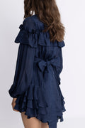 Wow Frill Dress - Mörkblå
