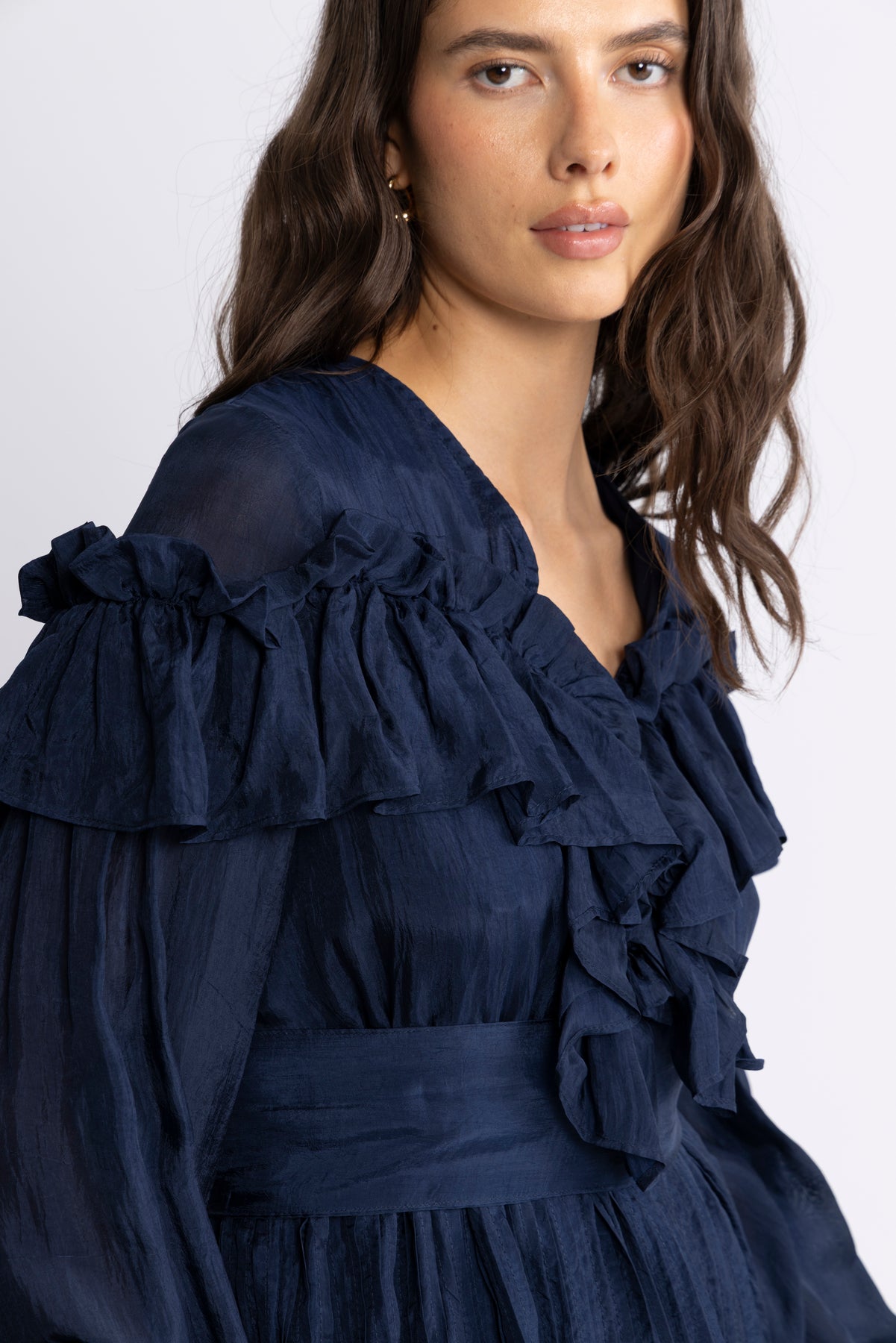 Wow Frill Dress - Mörkblå