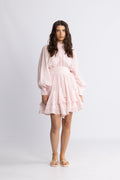 Short Ranch Frill Dress - Ljusrosa
