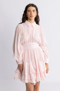 Short Ranch Frill Dress - Ljusrosa
