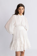 Short Ranch Frill Dress - Offwhite