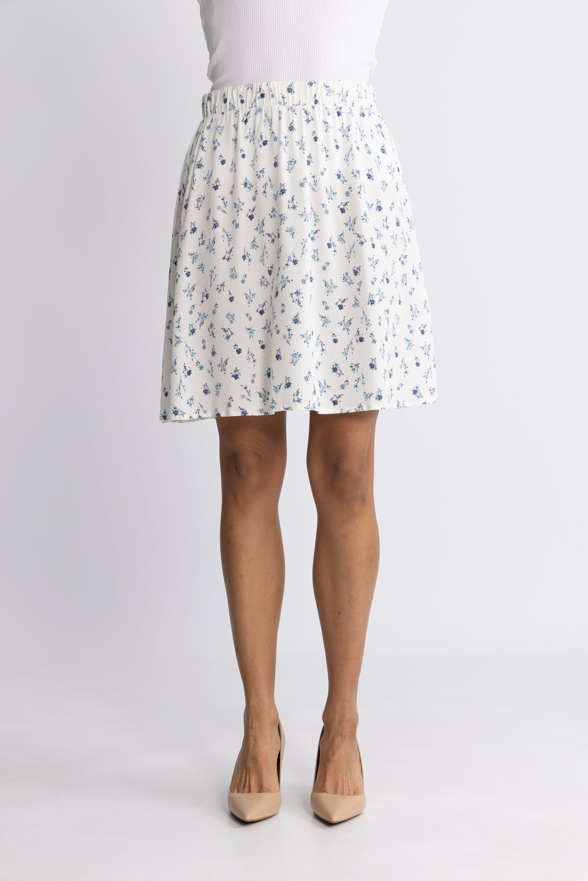Amelina Vealine Skirt Aop - Aqua Haze Flwr