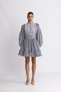 Seersucker Mini Dress - Navy Checks