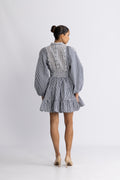 Seersucker Mini Dress - Navy Checks