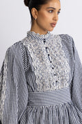 Seersucker Mini Dress - Navy Checks