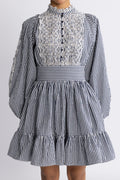 Seersucker Mini Dress - Navy Checks